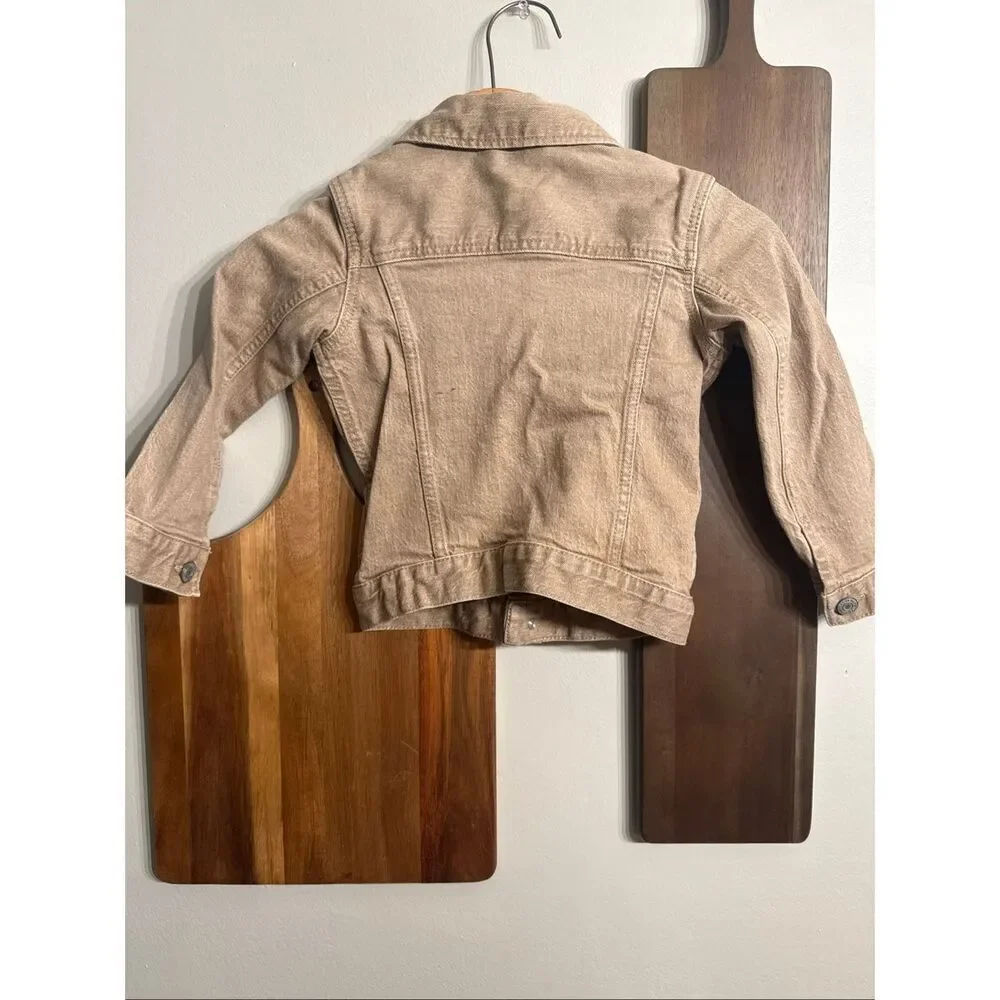 Gap Brown Tan Collared‎ Long Sleeve Button Down Denim Jean Basic Jacket Size 4